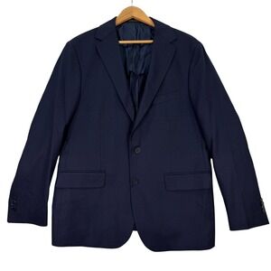 Jos A Bank Reserve Mens 42S Navy Wool Blazer Tailored Fit Jebric Italian Fabric